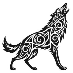 silhouettes of a wolf