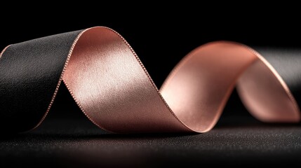 Elegant black and rose gold ribbon