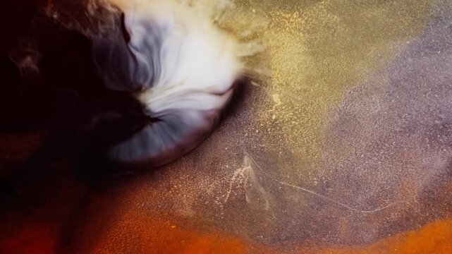 macro view of dynamic rang of inks mixed in liquid medium.