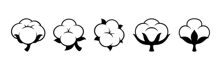 Cotton flower simple icon isolated on white background.