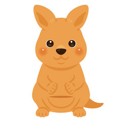 正面から見たカンガルーのイラスト