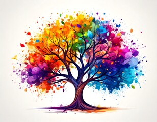 Colorful abstract tree design