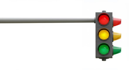 Traffic signal isolated on white background