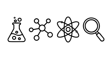 Comprehensive Chemical Icon Set for Science, Research, and Laboratory Design