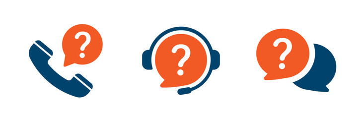 Q&A icon, call, consultation, switchboard, message, inquiry, question. Solid icon.