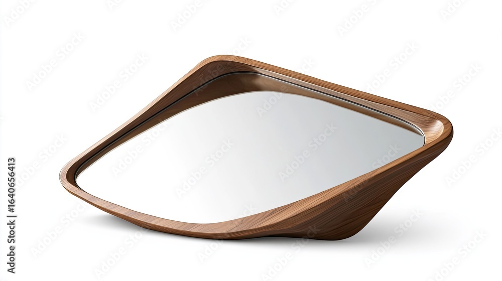 Aufkleber elevate your space with a sophisticated wooden framed mirror capturing light and adding depth to