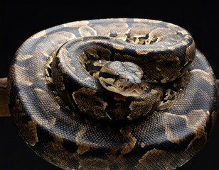 Obraz premium Close-up of a curled snake