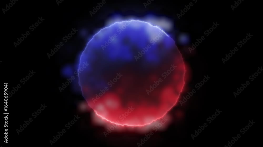 Wall mural seamless looping lightning neon circle energy frame or border on alpha transparent background
