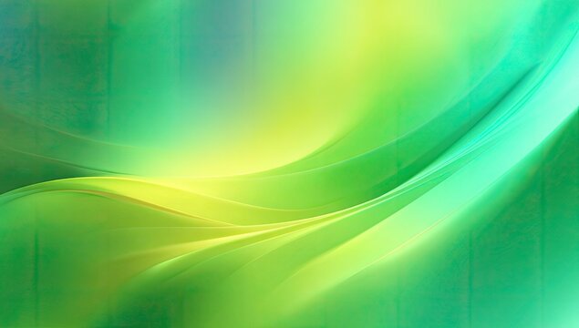 Abstract swirly, flowing shapes in a vibrant green and yellow color palette