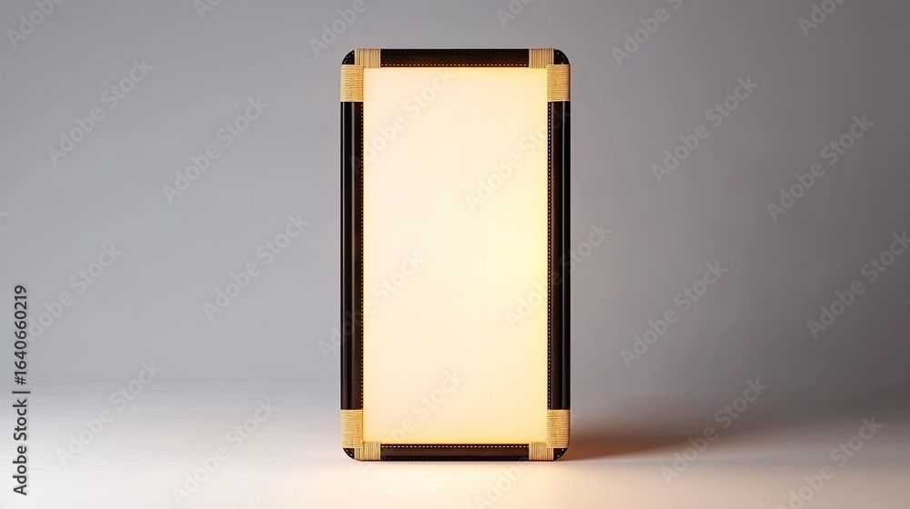 Aufkleber modern rectangular glowing lamp with minimalist design and soft warm light