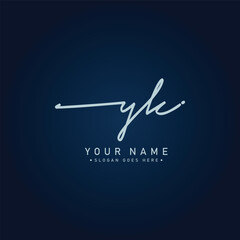 Simple Signature Logo for Alphabet YK - Handwritten Signature for Photography and Fashion Business