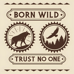 set of vintage labels