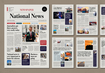 Editable Newspaper Layout Template
