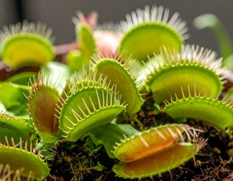 Close-up of Venus flytrap plants