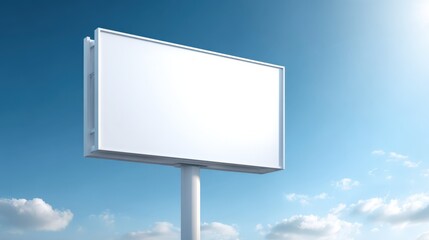 Obraz premium Blank Billboard Against a Clear Blue Sky Offering Advertising Space and Outdoor Marketing Opportunities