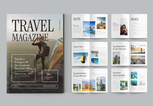 Travel Magazine Layout Design For Explore Adventure