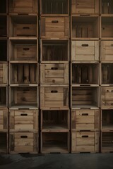 Rustic Wooden Crates as Display Shelves