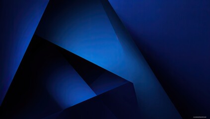 Deep indigo abstract, geometric shapes.  Sharp angles and layered planes create a sense of depth