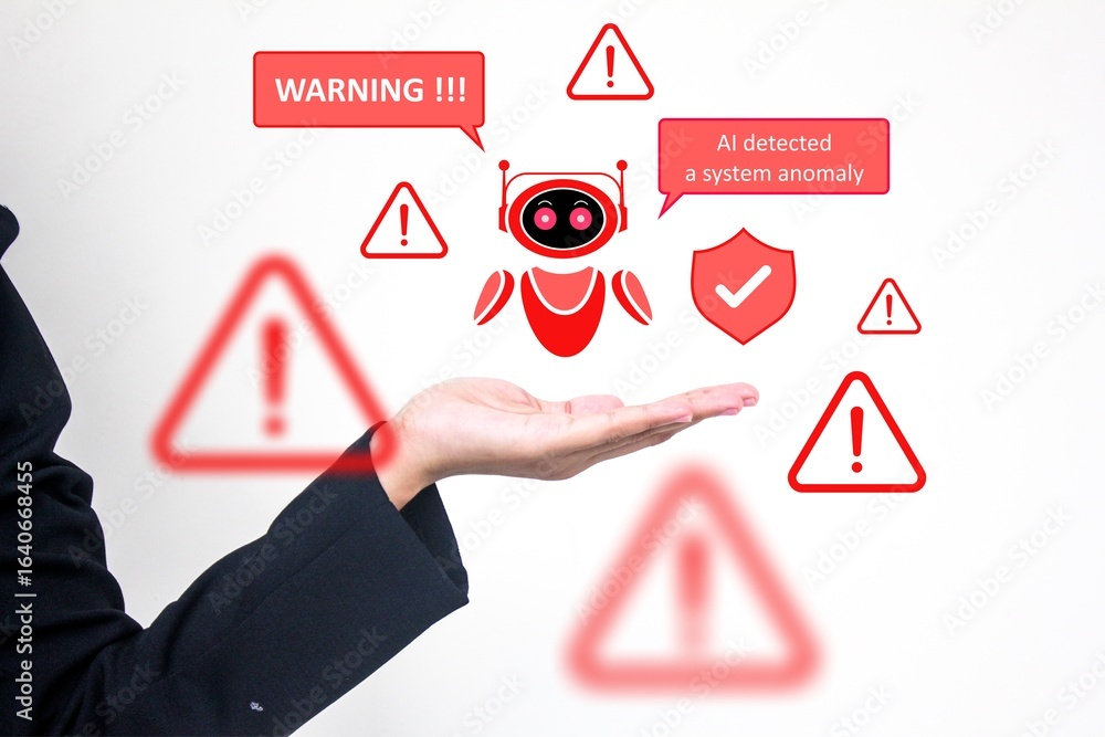 Poster ai system anomaly detection concept, ideal for technology monitoring, machine learning safety, autom