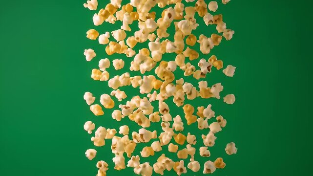 popcorn falling green screen chroma key background
