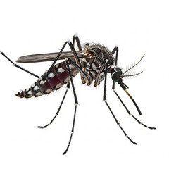 Ultra-realistic image of a malaria mosquito isolated on white