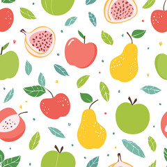 Fruit pattern watercolor repeat for baby cloth
