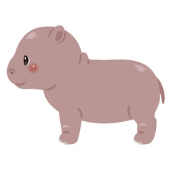 横から見たカバのイラスト