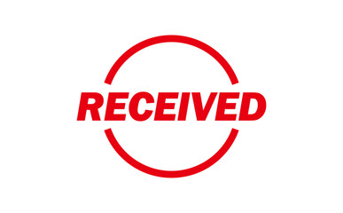 RECEIVED - Red Rubber Stamp with text RECEIVED
