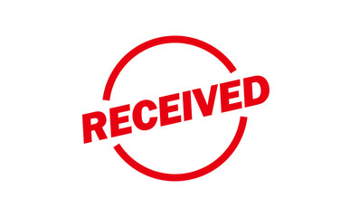 RECEIVED - Red Rubber Stamp with text RECEIVED
