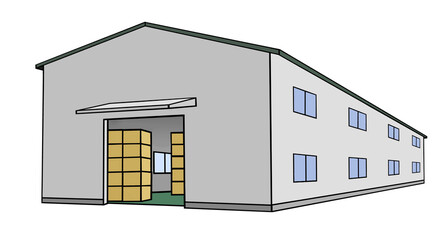 物流倉庫のイラスト