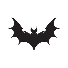 bat flying vector silhouette clip art logo design illustration
