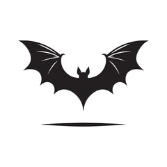 bat flying vector silhouette clip art logo design illustration