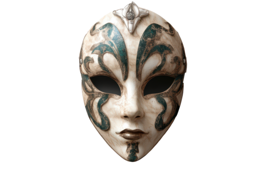 Elegant carnival mask features intricate designs and a glossy finish, perfect for festive celebrations and masquerade events