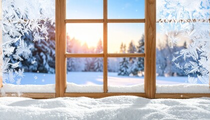 Realistic snowy winter background gentle snowflakes falling soft focus frosty ice texture