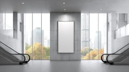 Blank Billboard in Modern Urban Space: Ideal for Advertising and Design Mockups
