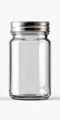 Empty glass jar with metal lid