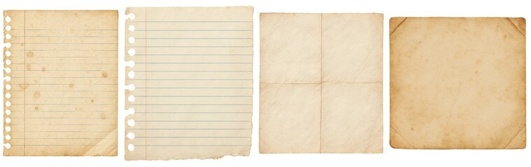 Vintage Paper Textures Set | Old Lined & Blank Sheets