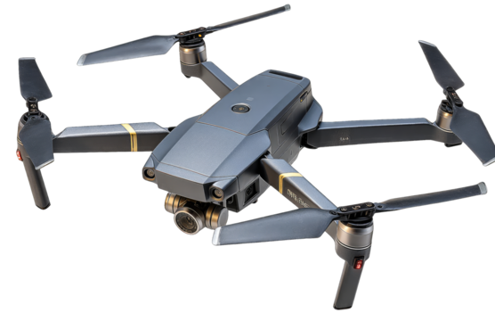 Drone, gray, gold accents, technology