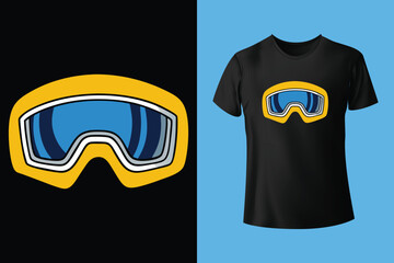 skiing extreme club t shirt design illustration skier jump in vintage design retro