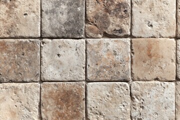 Naklejka premium Beige square stone tile texture background showcasing natural color variations and imperfections for interior design projects and decor