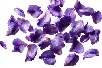 Delicate purple flower petals scattered