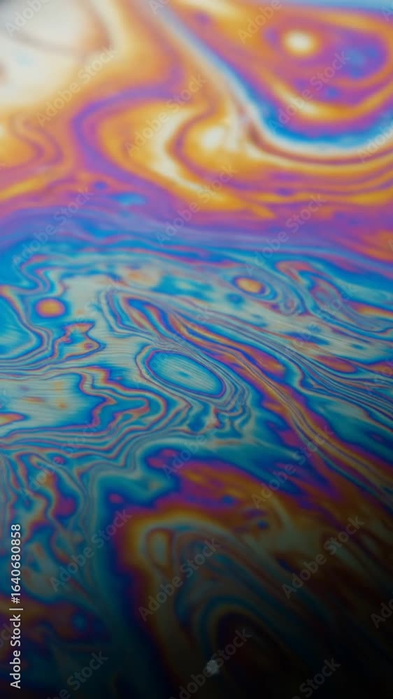 Poster abstract iridescent surface with swirling patterns of rainbow hues a captivating background texture