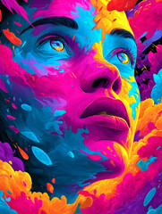 Illustrative Woman Face - Close Up