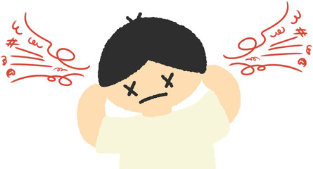 Loud Noise Illustration, Person Covering Ears