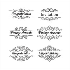Decorative artistic floral ornament collection 