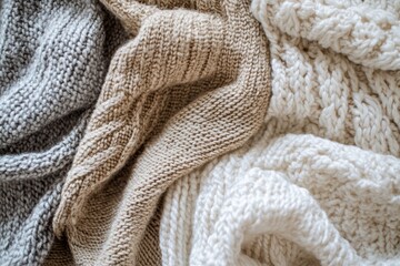 Cozy Neutral Space Featuring Vibrant Textured Throw Blankets for Home Decor Inspiration