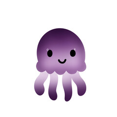 Cute Purple Jellyfish Illustration