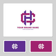 Obraz premium Monogram letter ch or hc with interlock style good for brand, clothing, apparel, streetwear
