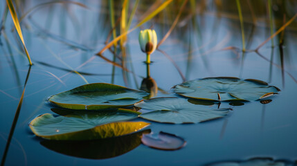 "A pond skin thick with lilypad memories
