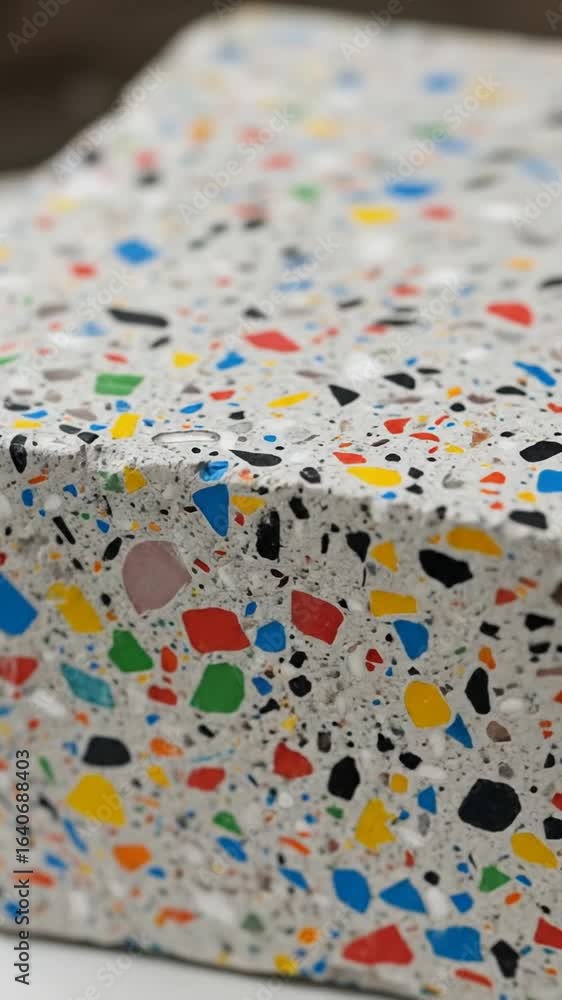 Poster detailed terrazzo material pattern with colorful speckles a multi colored abstract background for co